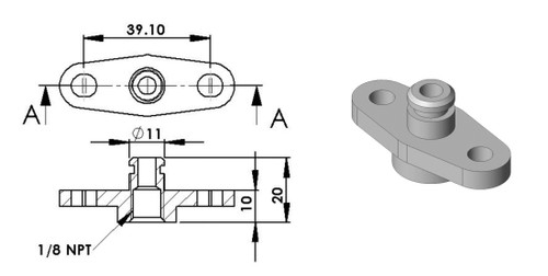 Turbosmart Fuel Rail Adaptor Suit Toyota/Subaru TS-0402-1002 Turbosmart Fuel Rail Adaptor Suit Toyota/Subaru TS-0402-1002