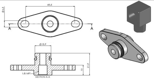 Turbosmart Fuel Rail Adaptor Suits Subaru (STI) TS-0402-1013 Turbosmart Fuel Rail Adaptor Suits Subaru (STI) TS-0402-1013