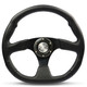 Steering Wheel Leather 14" Black Flat Bottom