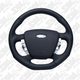 Retro Ford/FPV FG Falcon Steering Wheel Black Leather White Stitching Flat Bottom FG-FB-WHT-ST