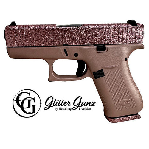 GLOCK 43X 9MM ROSE GOLD GLITTER GUNZ Handguns Glock GLOCK PX4350201RGGG 649.99 New Oakland Tactical physical $ Guns Firearms Shooting