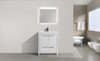 Alma Allier 30" Gloss White Free Standing Vanity With A Integrated Sink