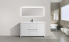 Alma-Allier 60" Gloss White Single Sink Free Standing Vanity With Integrated Sink