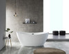 Sky Freestanding Acrylic Bathtub Crescent Shaped Glossy White (59''/67'')