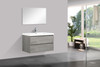Alma - Pre 36″ Cement Gray Wall Mount Vanity With A integrated Sink