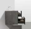 Alma-EDI 30″ Cement Gray Wall Mount Vanity With A Integrated Black Sink