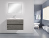 Alma-EDI 30″ Cement Gray Wall Mount Vanity With A Integrated Black Sink