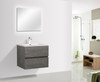 Alma-EDI 24″ Cement Gray Wall Mount Vanity With A Integrated Black Sink