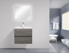Alma-EDI 24″ Cement Gray Wall Mount Vanity With A Integrated Black Sink