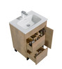Alma Grace 24" Natural Wood Finish Vanity With A Porcelain Sink