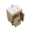 Alma Grace 24" Natural Wood Finish Vanity With A Porcelain Sink