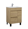 Alma Grace 24" Natural Wood Finish Vanity With A Porcelain Sink