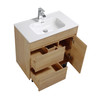 Alma Grace 32" Natural Wood Finish Vanity With A Porcelain Sink