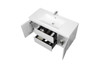 Alma-Pre 48″ Gloss White Wall Mount Vanity With A Integrated Sink