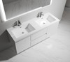 Alma-Pre 60″ Gloss White Double Sink Vanity With A Integrated Sink