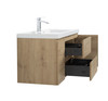 Alma-Pre 48″ Natural Oak Wall Mount Vanity With A Integrated Sink