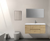 Alma-Pre 48″ Natural Oak Wall Mount Vanity With A Integrated Sink