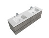 Alma-Pre  84″ Cement Gray Wall Mount Vanity With A integrated Sink