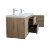 Alma Pre 60″ Natural Oak Double Sink Wall Mount Vanity With A Integrated Sink