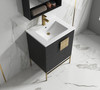Alma Bulanka 24" Bathroom Vanity Dawn grey , Golden Brass Hardware