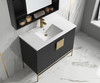 Alma Bulanka 40" Bathroom Vanity Dawn grey , Golden Brass Hardware