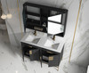 Alma Bulanka 48" Double Sink Vanity Dawn grey , Golden Brass Hardware