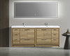 Alma-Allier 84" Natural Oak Finish Vanity With A Integrated Sink