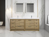 Alma-Allier 84" Natural Oak Finish Vanity With A Integrated Sink