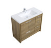 Alma Allier 42" Natural Wood Finish With Integrated Sink / Right Side  Drawers