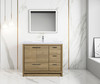 Alma Allier 42" Natural Wood Finish With Integrated Sink / Right Side  Drawers