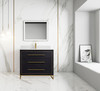 Alma Barsalona 40" Bathroom Vanity Dawn grey , Golden Brass Hardware