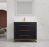 Alma Barsalona 40" Bathroom Vanity Dawn grey , Golden Brass Hardware
