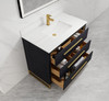 Alma Barsalona 40" Bathroom Vanity Dawn grey , Golden Brass Hardware