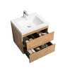 Alma -Pre 24″ Natural Oak Wall Mount Vanity With A Integrated Sink