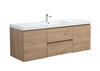 Alma-Pre 60" Natural Oak Single Sink Mounted Vanity With Integrated Sink
