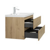 Alma-Pre 42" Natural Oak Wall Mounted Vanity With Integrated Sink