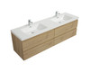 Alma-Pre 84″ Natural Oak Wall Mount Vanity wiht A intergrated white Sink