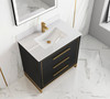 Alma Barsalona 36" Bathroom Vanity Dawn grey , Golden Brass Hardware
