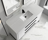 Alma Kathyia 60" Single Sink Vanity ,White Stone top with porcelain sink ,Matt black Hardware