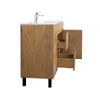 Alma Grace 48" Natural Wood Finish Free Standing Vanity With Porcelain Sink