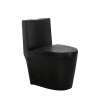 Alma Matte Black One-Piece Ceramic Toilet 1.1/1.6 GPF Dual Flush with Soft Close Seat