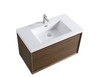 Alma-Odbo 36 inch Walnut Finish Vanity With Integrated Sink