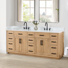 Givana 84" doubel sink Vanity with Milano White Stone Top and White Sink