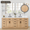 Givana 84" doubel sink Vanity with Milano White Stone Top and White Sink