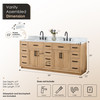 Givana 84" doubel sink Vanity with Milano White Stone Top and White Sink