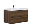 Alma-Pre 36" Ebony Brown Wall Mounted Vanity With Integrated Sink