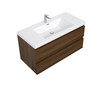 Alma-Pre  42" Ebony Brown Wall Mounted Vanity With Integrated Sink