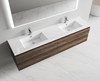 Alma-Pre  84″ Ebony Brown Wall Mount Vanity With Integrated Sink 