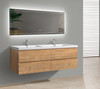 Alma-Pre 72″ Natual Oak Finish Mount Vanity With Integrated Sink