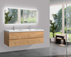 Alma-Pre 72″ Natual Oak Finish Mount Vanity With Integrated Sink